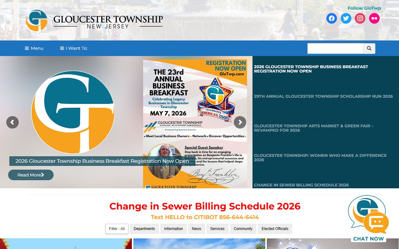 Gloucester Township website 24 hour booking
