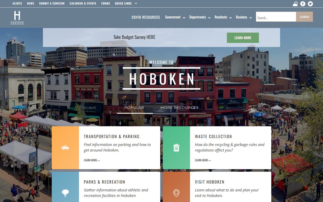 Hoboken city website 24 hour booking