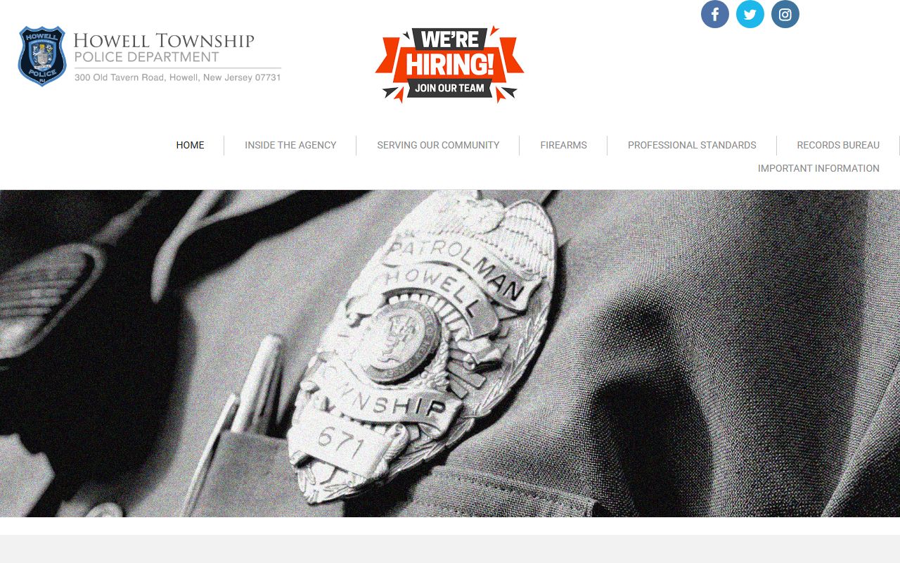 Howell Township Police 24 hour booking