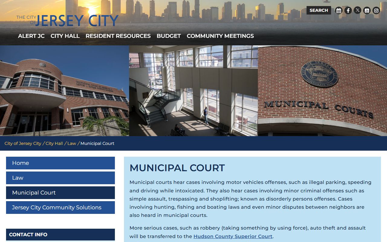 Jersey City Municipal Court 24 hour booking