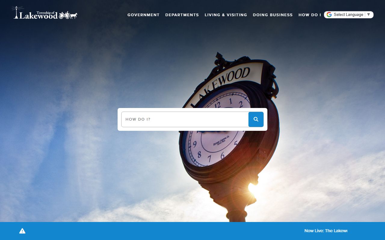 Lakewood Township website 24 hour booking