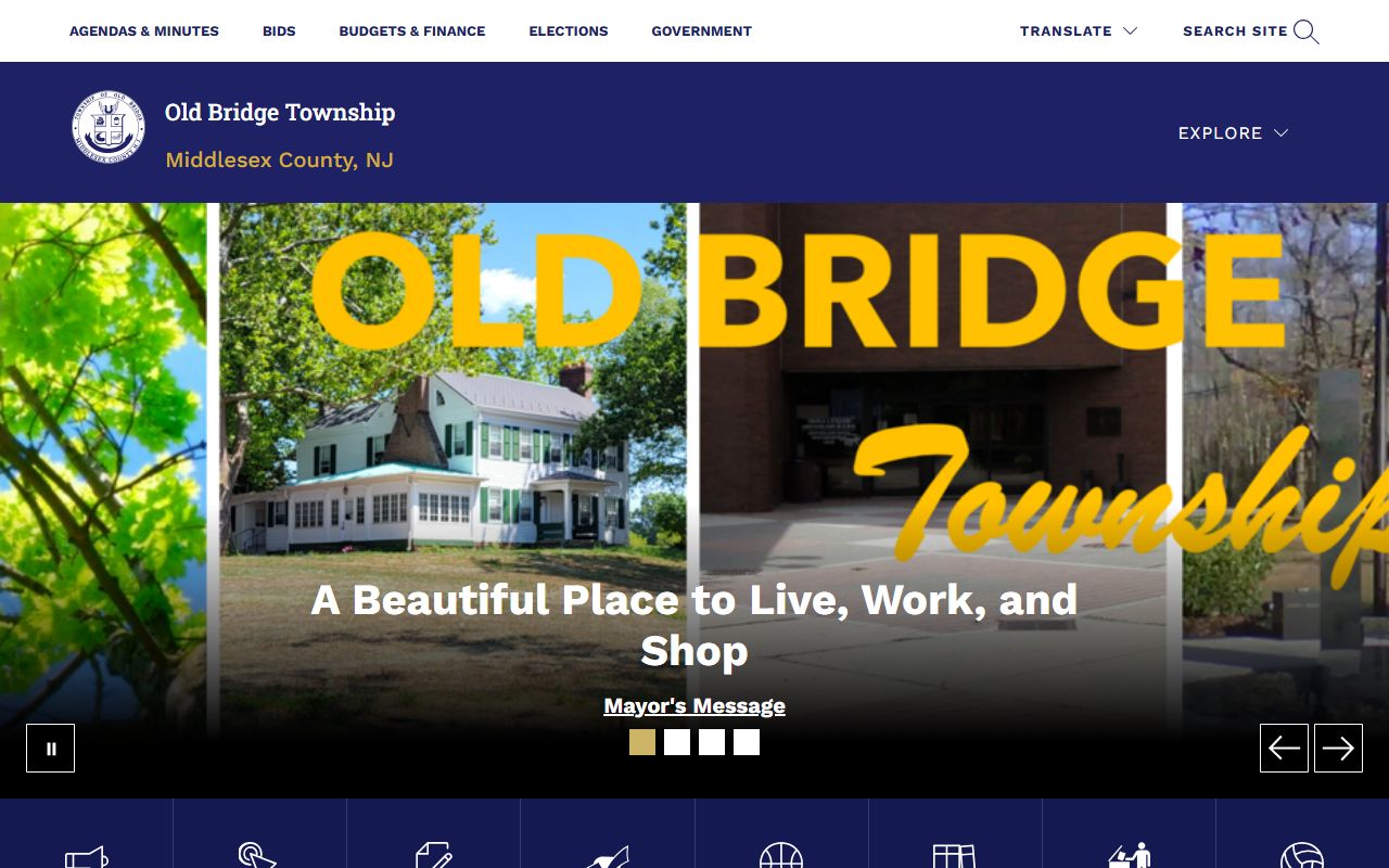 Old Bridge Township website 24 hour booking