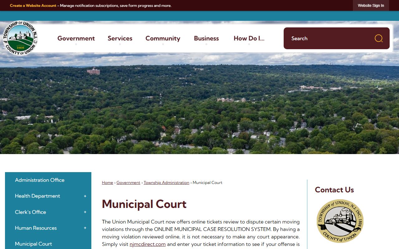 Union Township Police 24 hour booking