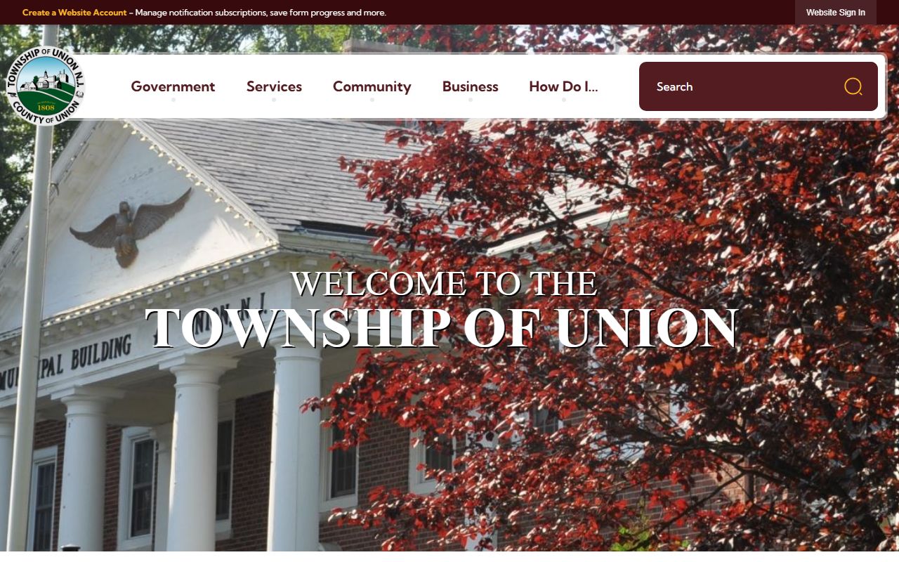 Union Township website 24 hour booking
